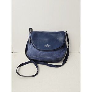 Kate Spade crossbody blue purse flap top leather